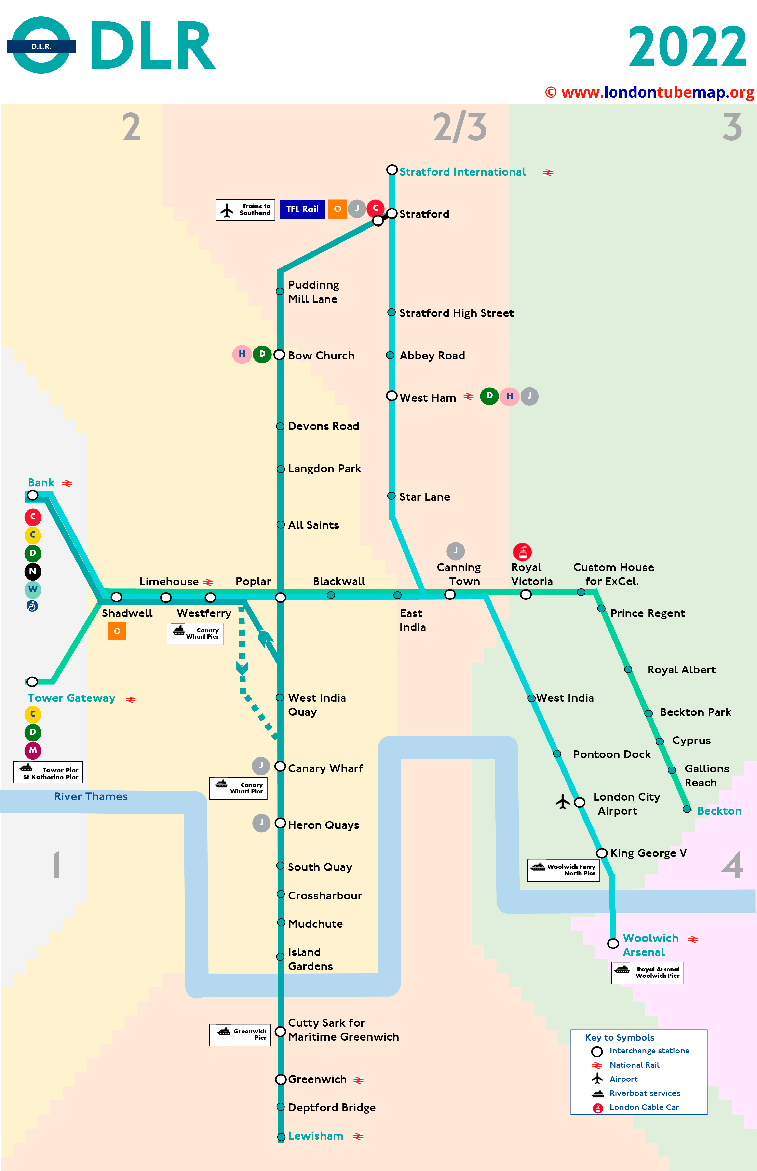 London DLR map 2022