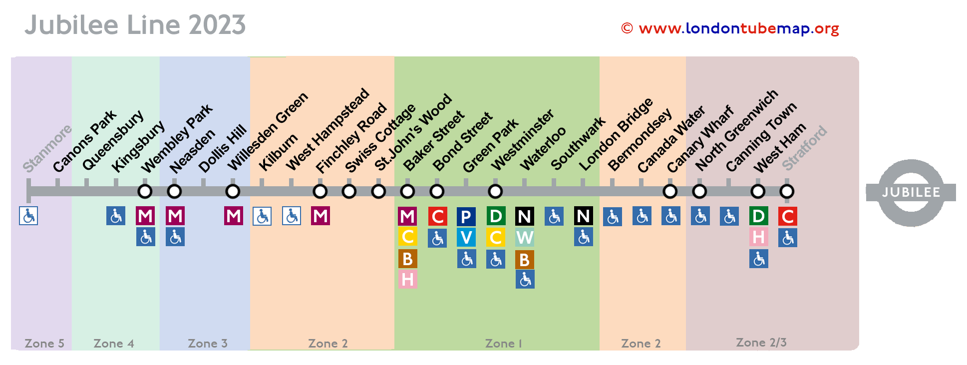Jubilee line map 2023