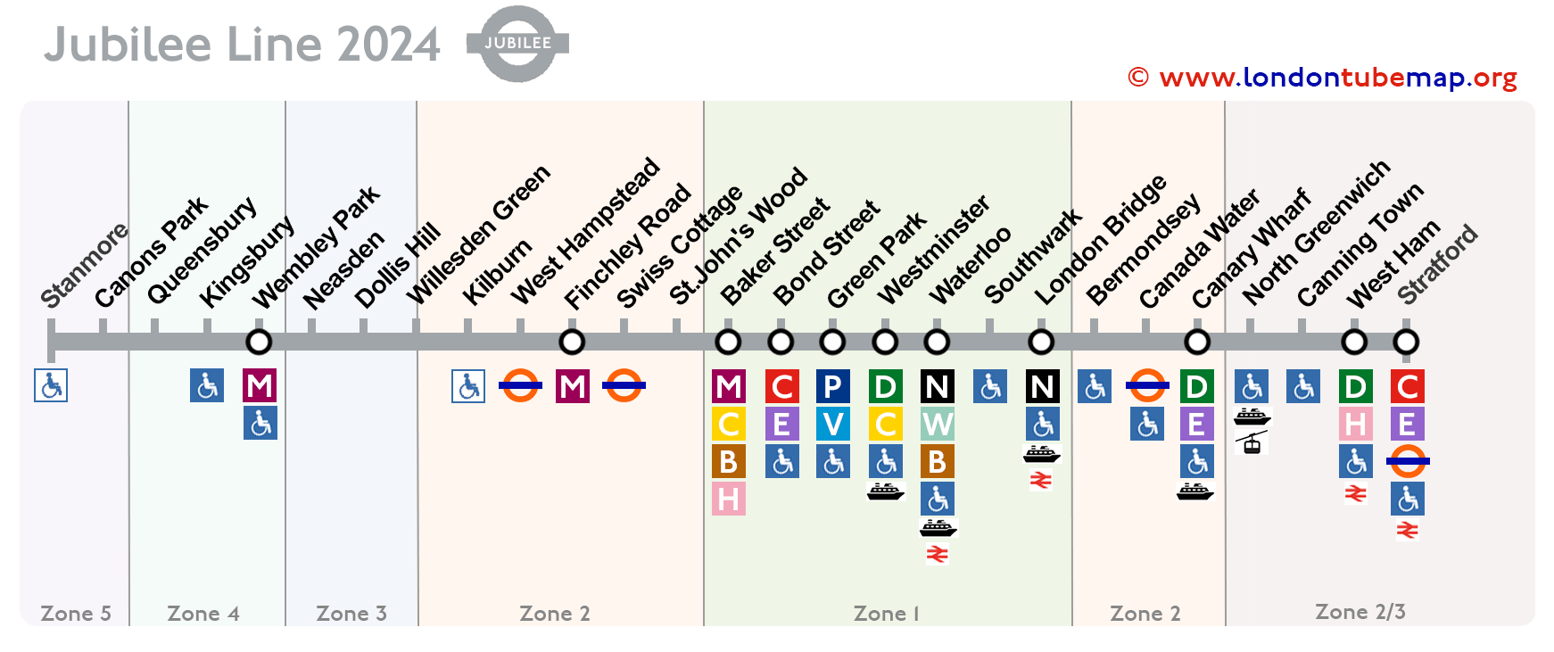 Jubilee line map 2024
