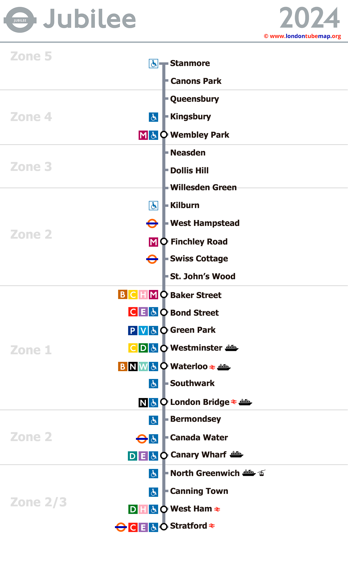 Jubilee tube line vertical 2024