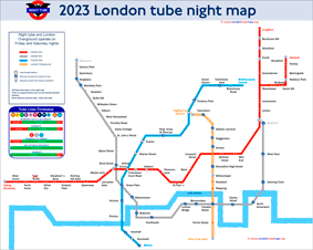 London Tube Night Map 2023