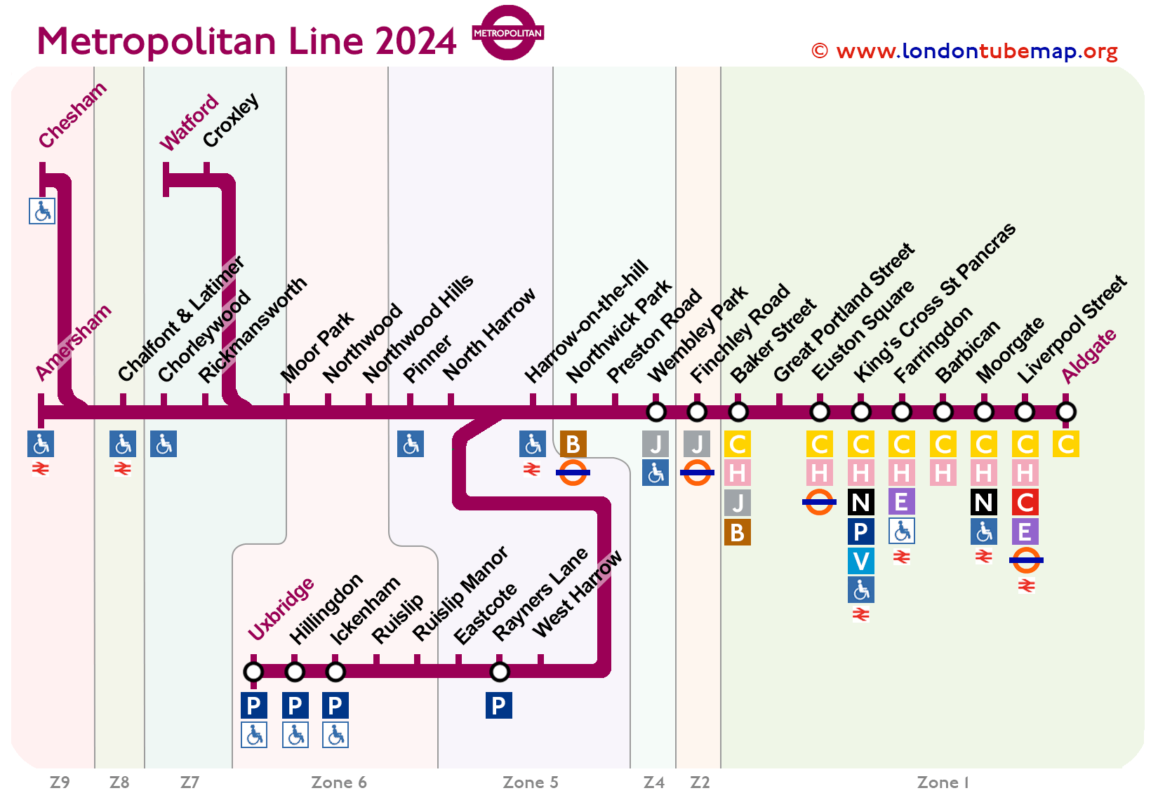 metropolitan line map 2024